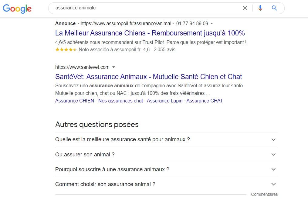 Requête commerciale SEO