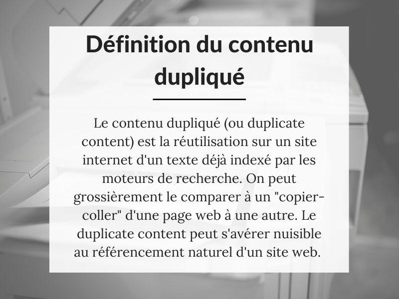 Définition duplicate content