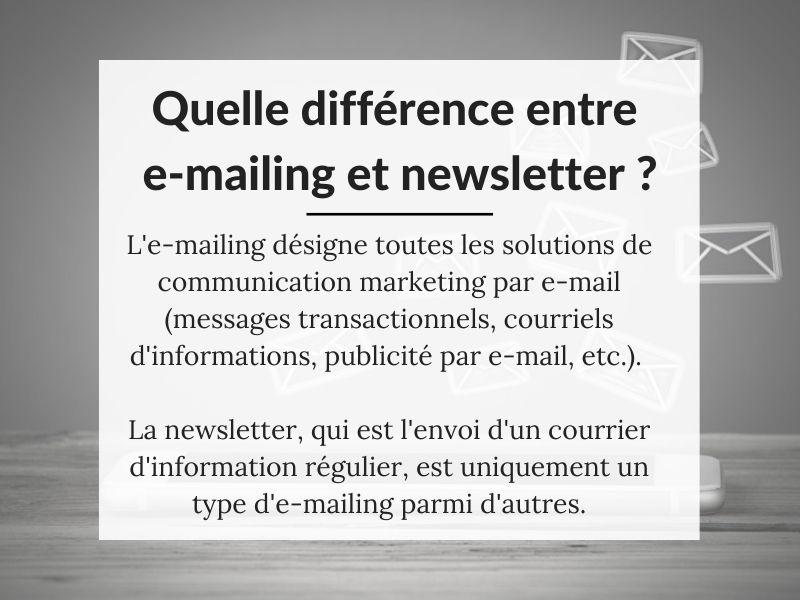 Différence entre e-mailing et newsletter