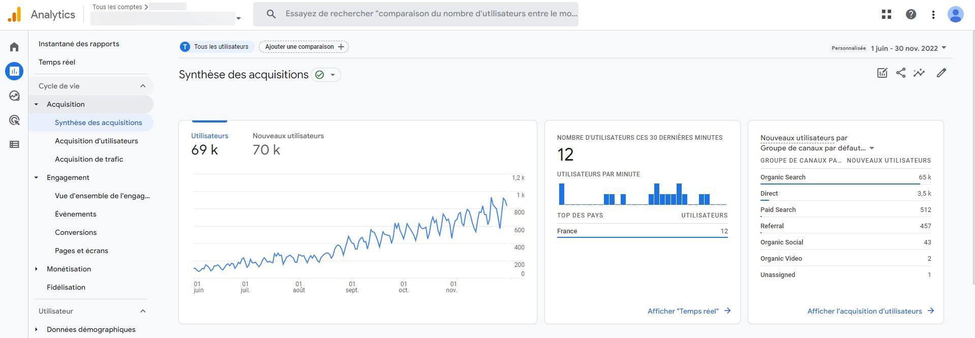 Analyse digitale de trafic : Google Analytics