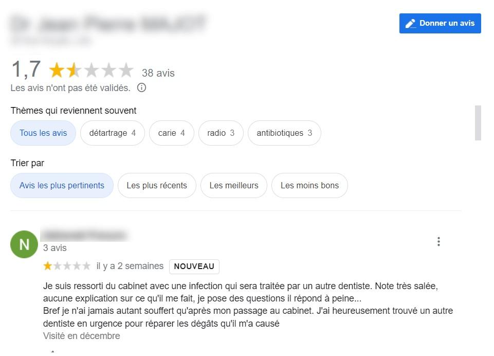 Avis Google My Business