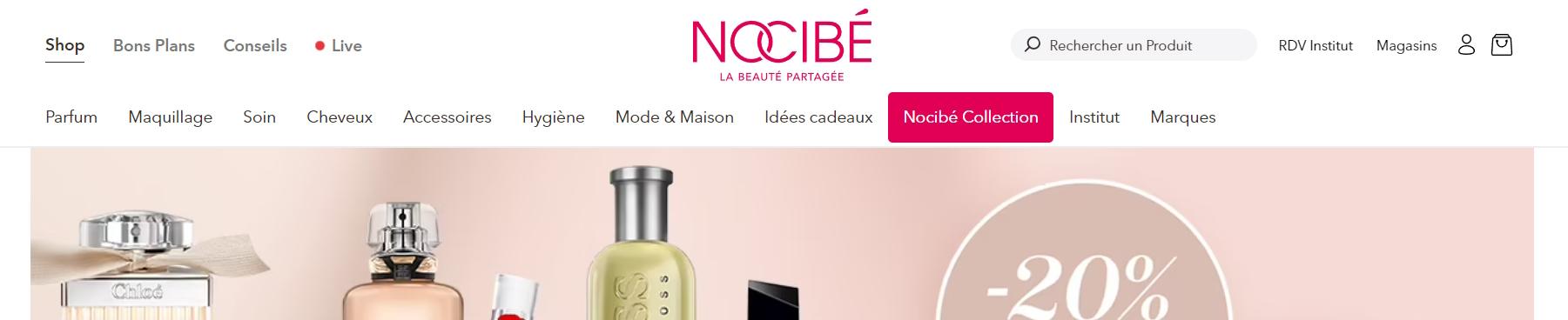 Arborescence d'un site de vente de cosmétique