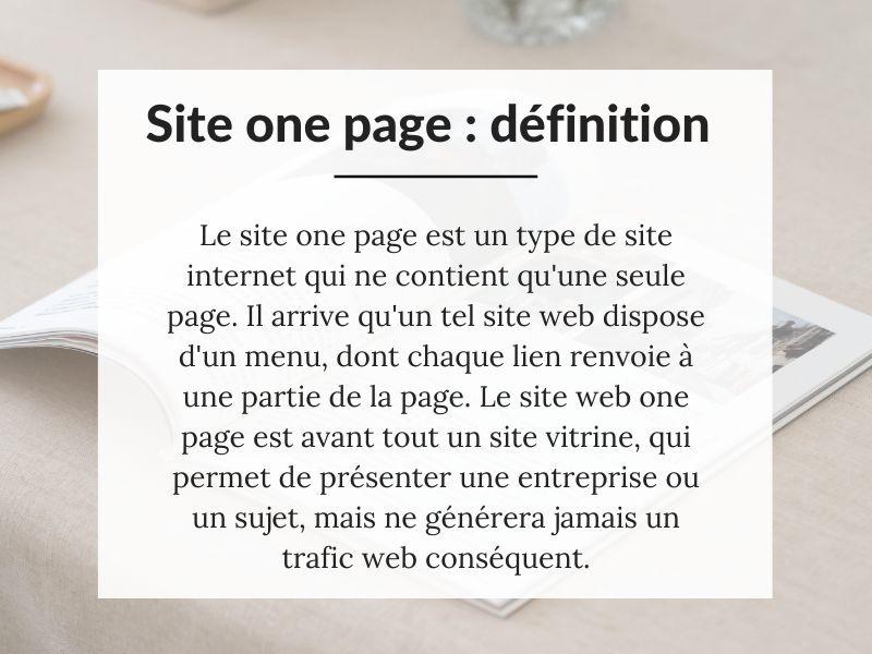 Site one page : définition