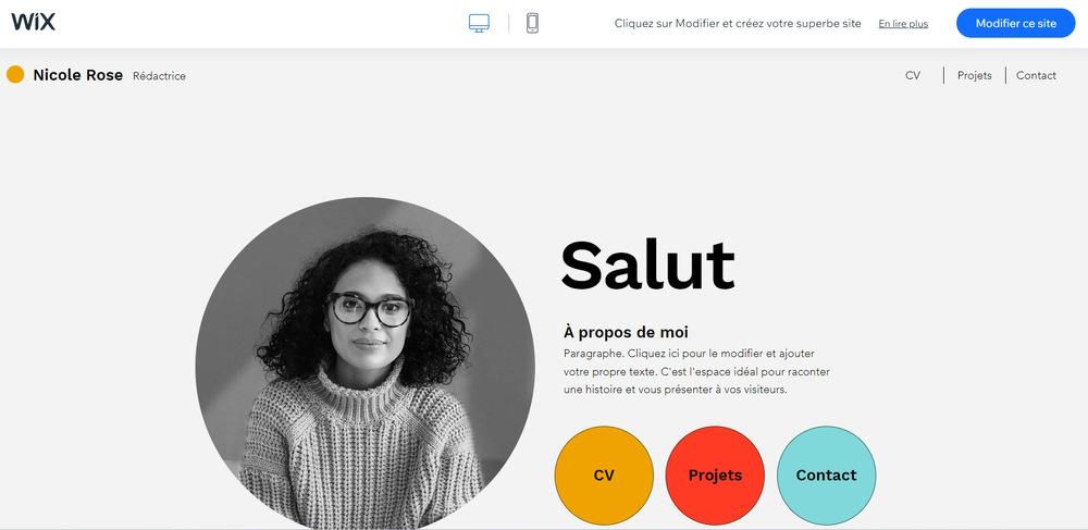 Exemple de site internet CV