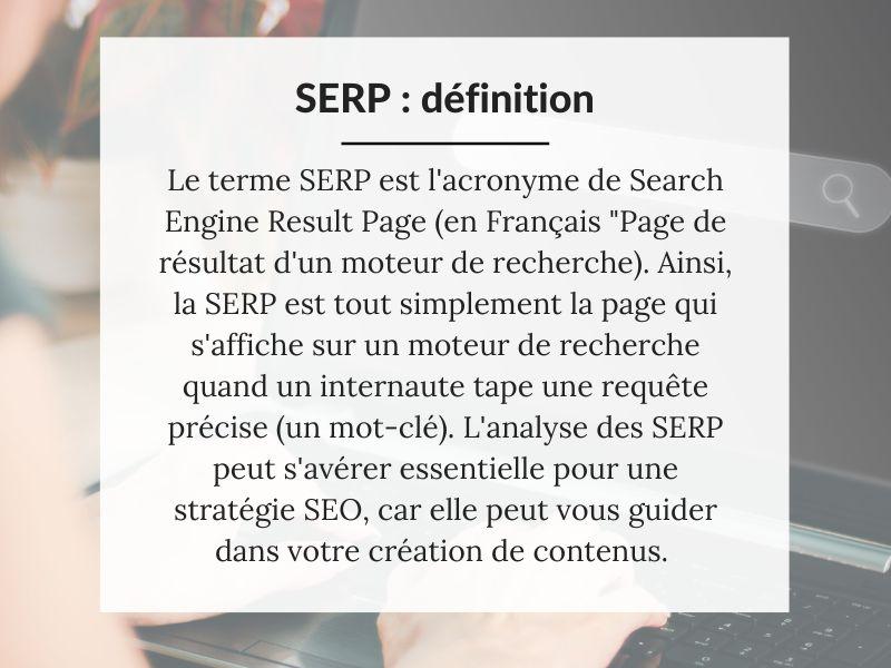 Définition de SERP Google