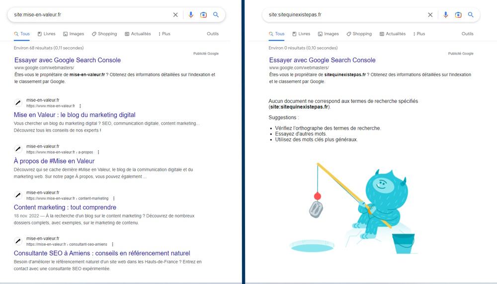 Vérifier indexation google d'un site web