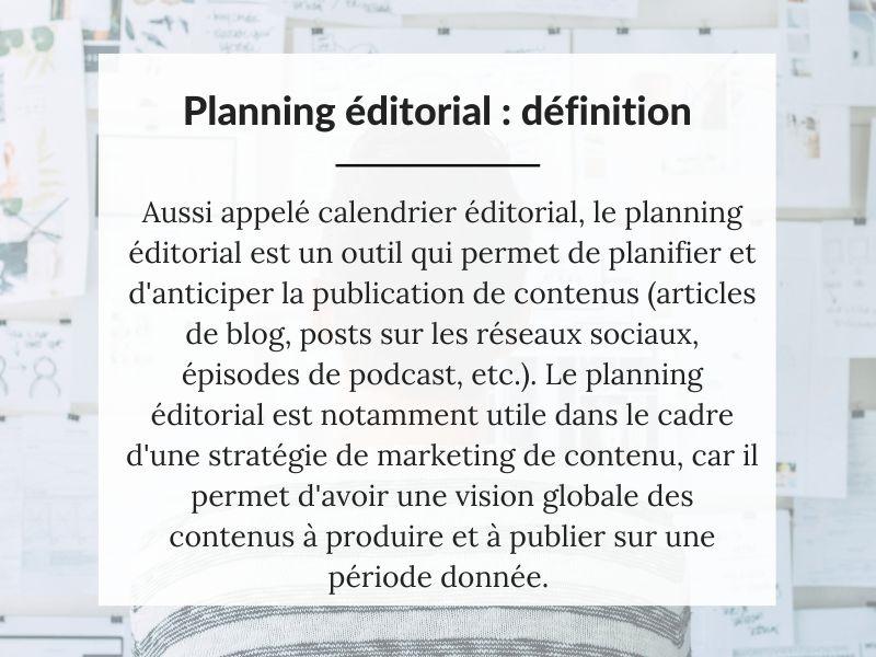 Calendrier éditorial : définition