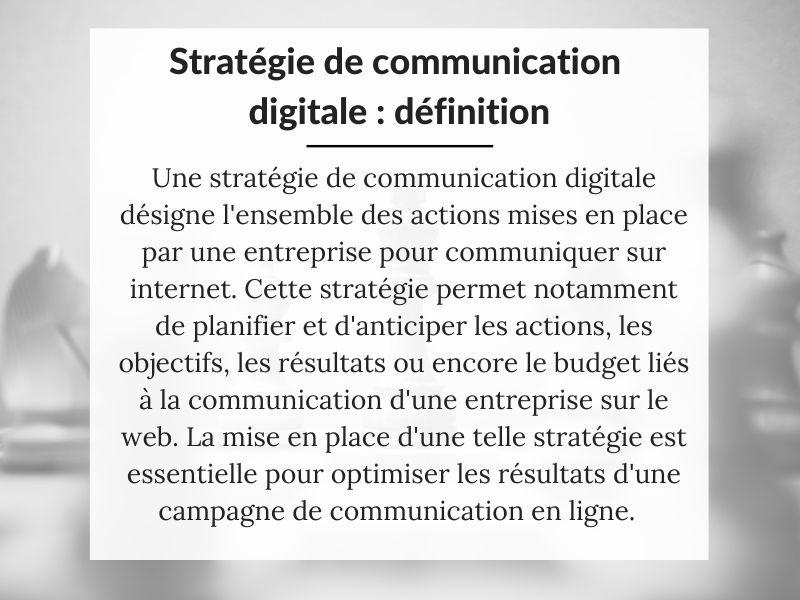 Définition stratégie de communication digitale