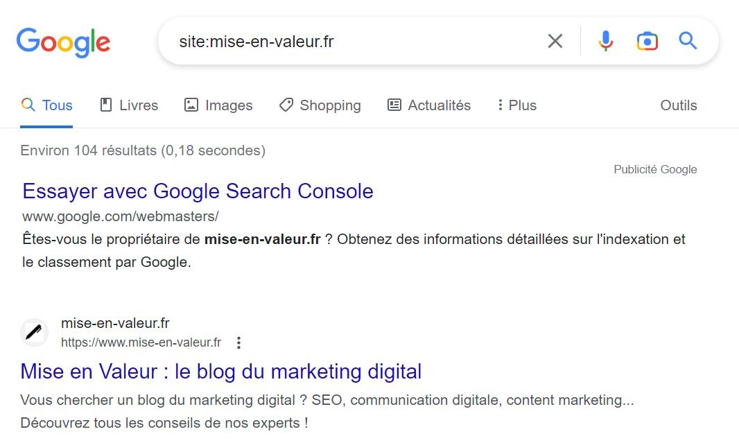 Vérifier l'indexation d'un site internet