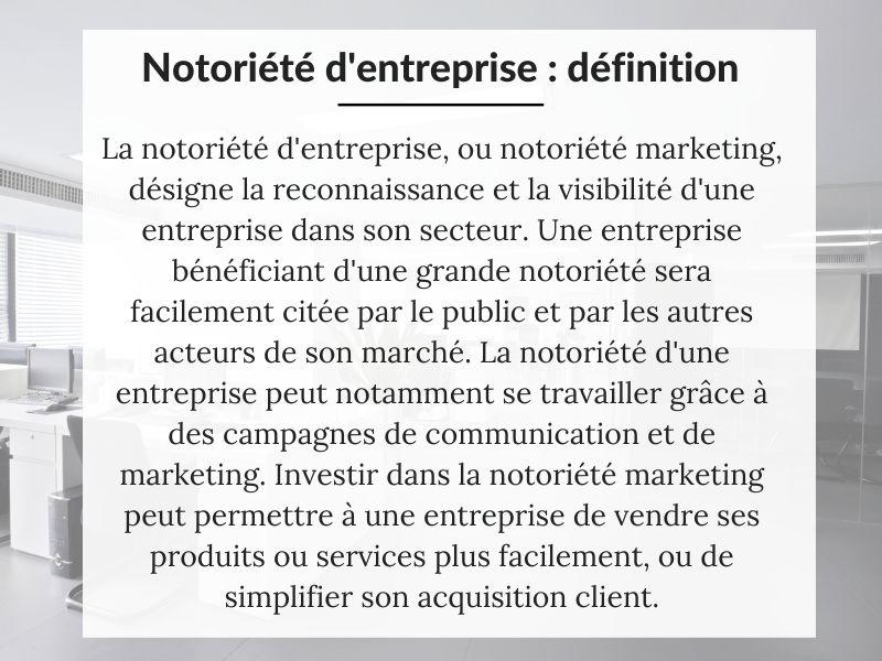 Notoriété d'entreprise : définition