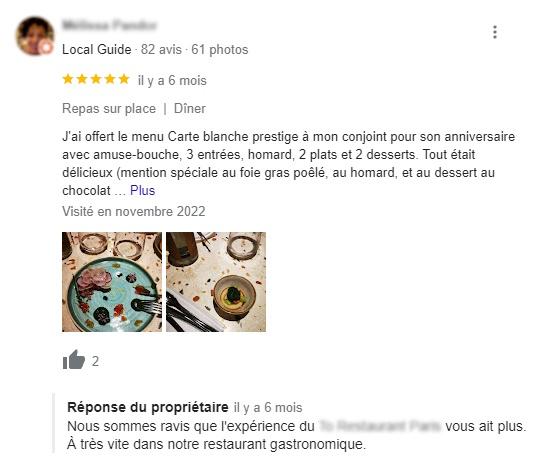 Réponse avis Google My Business