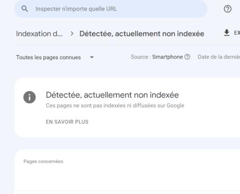 google search console détectée actuellement non indexée