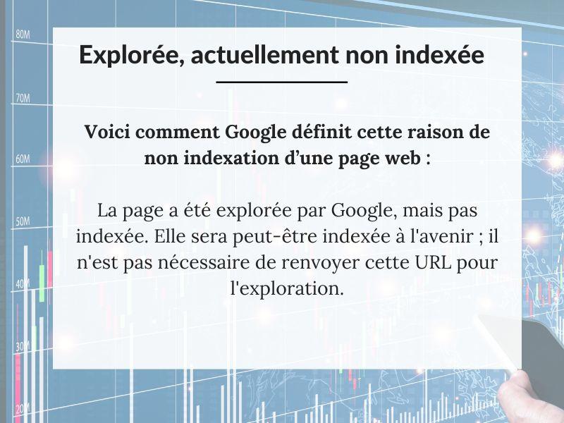 Explorée, actuellement non indexée : signification