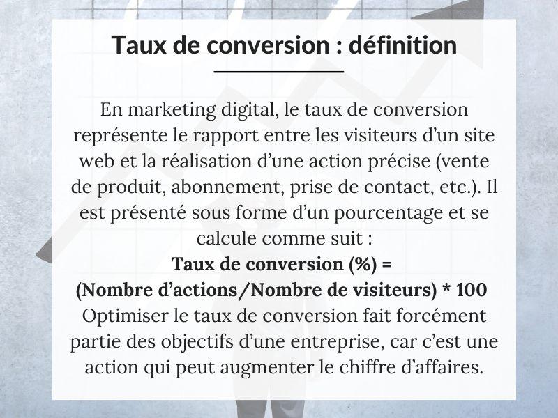 Taux de conversion définition marketing