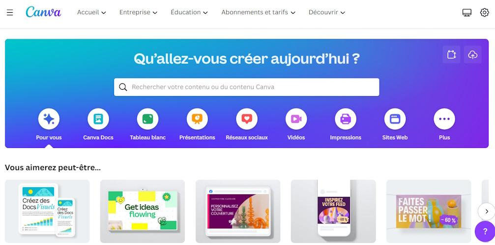 Création de contenu sur Canva