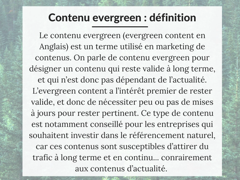 Contenu evergreen définition