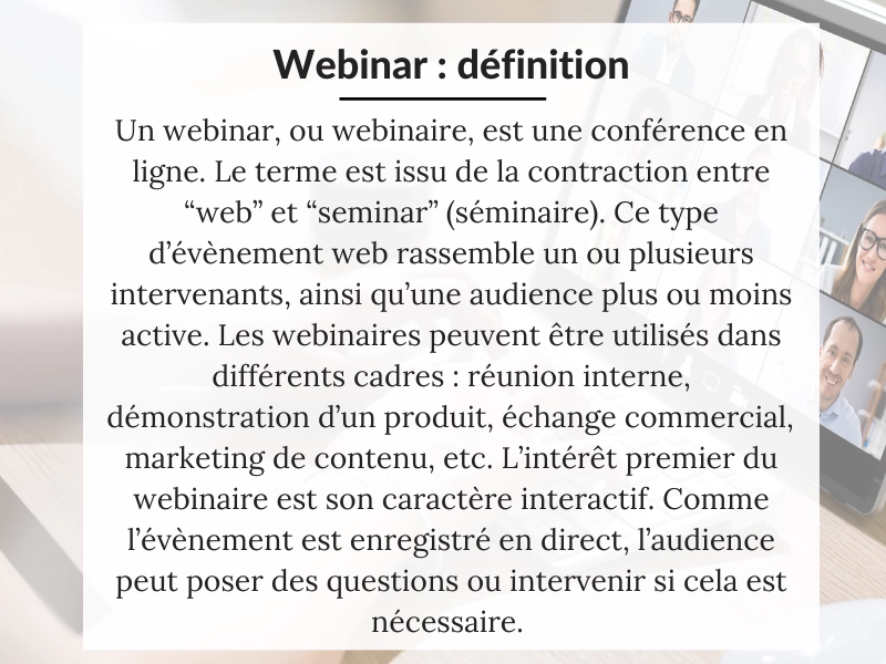 Définition du webinar