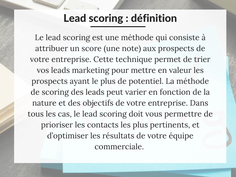 Lead scoring définition