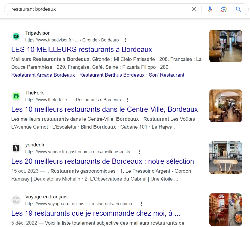 Exemple concurrence SEO