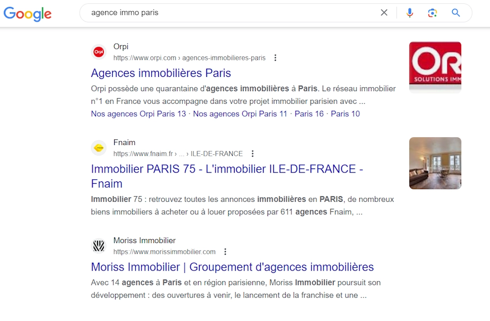 Positionnement d'un site web