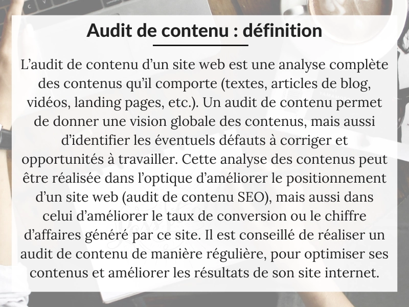 Définition audit de contenu