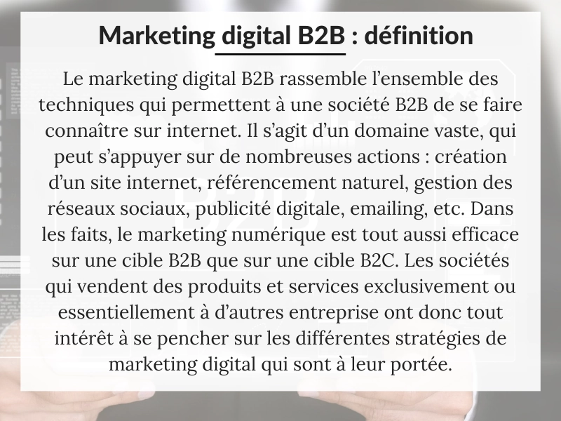 Définition Marketing digital B2B