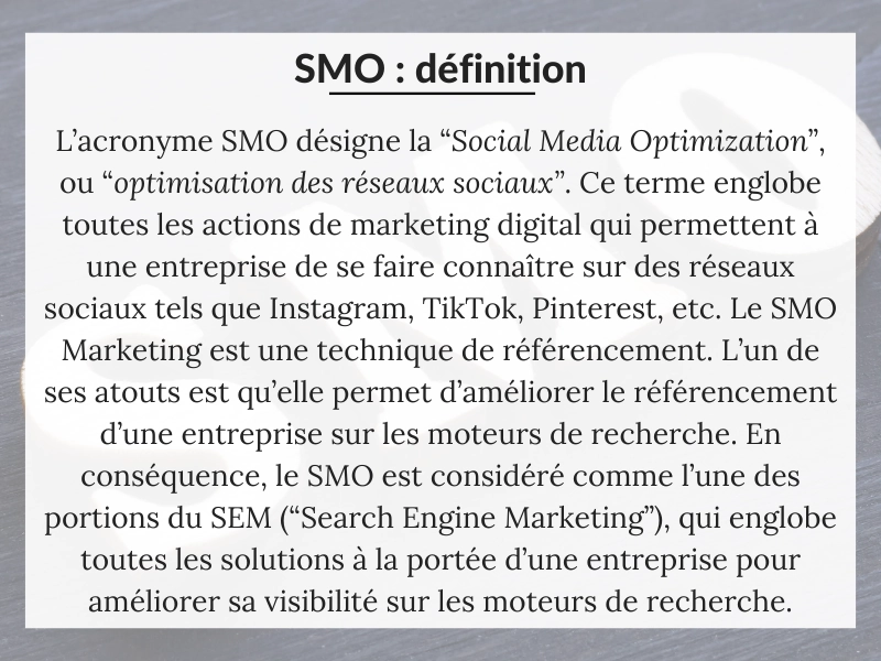 Social media optimization définition